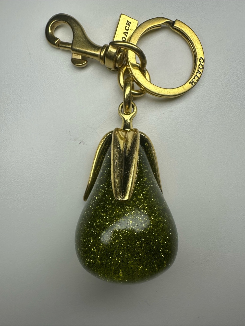 Coach Pear Bag Charm CAX73 Gold Resin Keychain